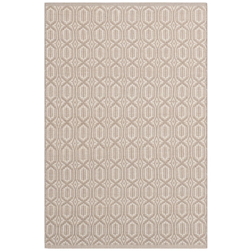 Tapis géométrique en coton tissé à la main Bester, Rectangle 3 pi x 5 pi