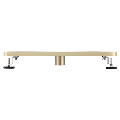 FINE FIXTURES 24-Inch Linear Shower Drain, Tile Insert & Grate 2-in-1 Design, Rounded Edge, 10-Gauge Stainless Steel, Center Outlet, Hair Strainer Included