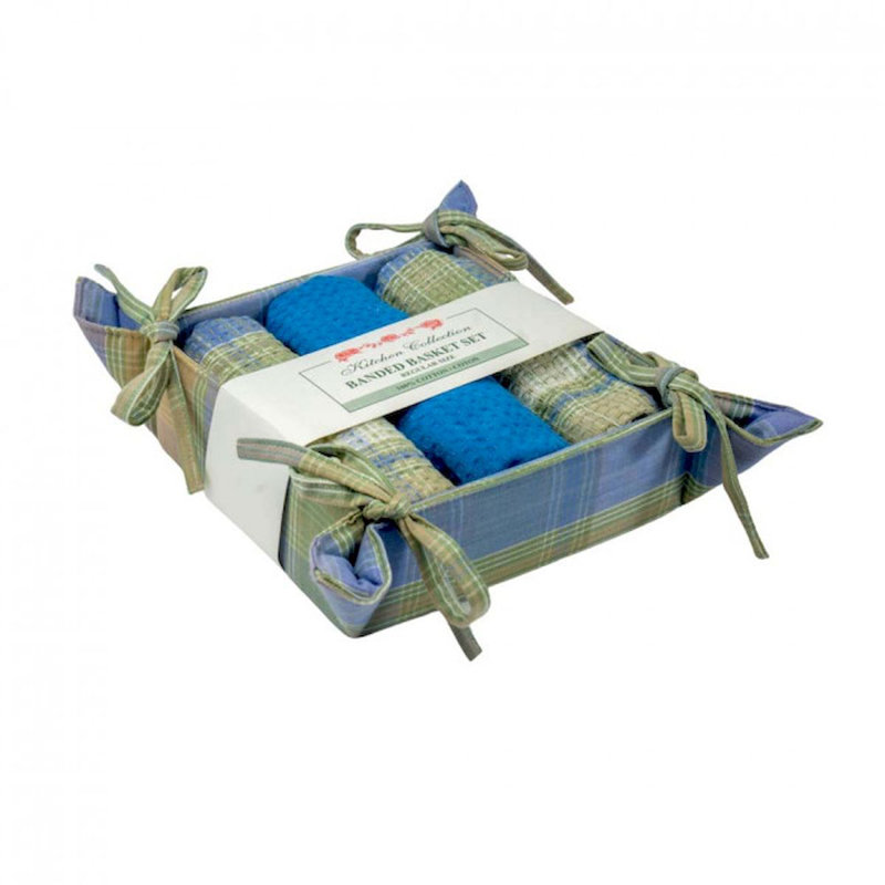 Ensemble de 3 paniers à pain, Vert / bleu / beige