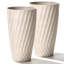 Ensemble de 2 pots de fleurs d'extérieur en résine et pierre ivoire H 24 po