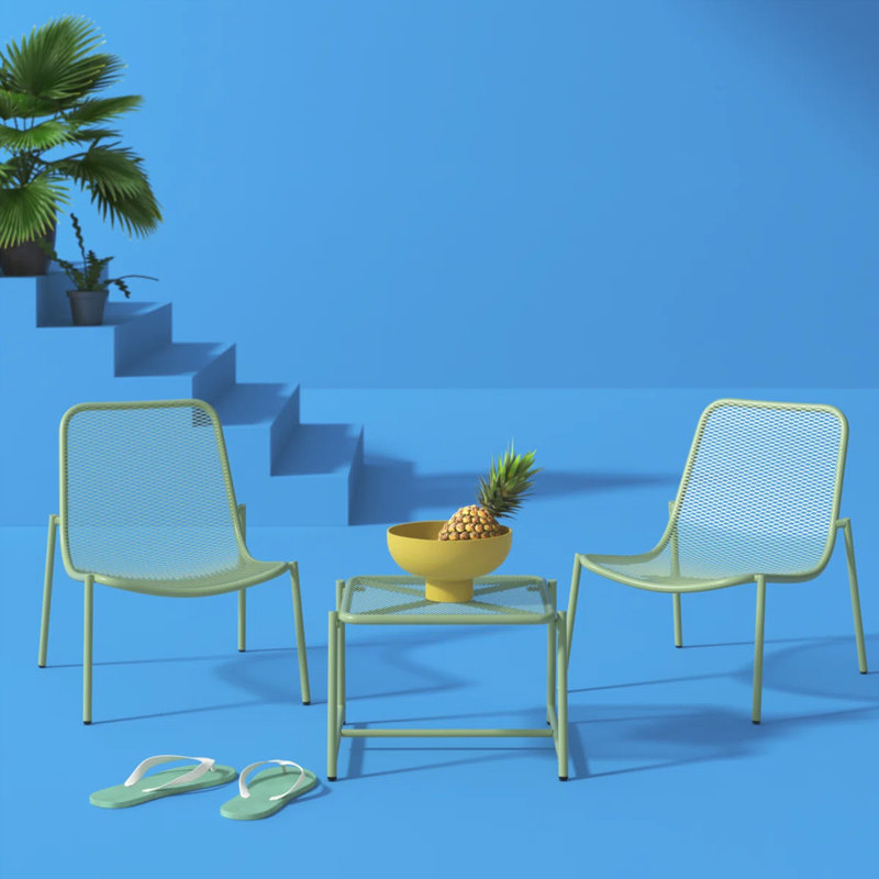 3 Piece Seating Group, Matte Green