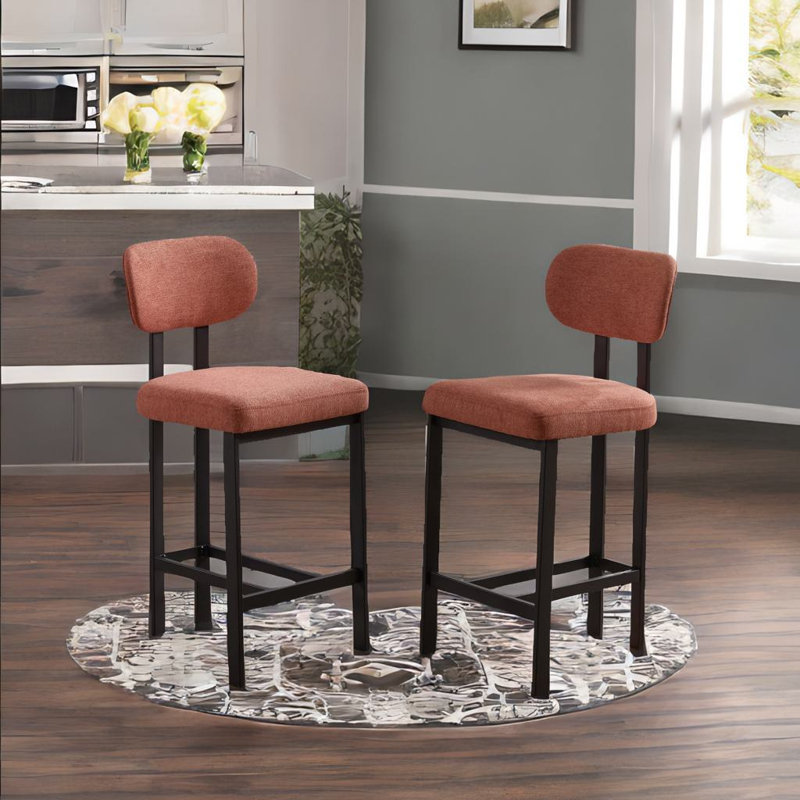 Ensemble de 2 tabourets de bar, Brun
