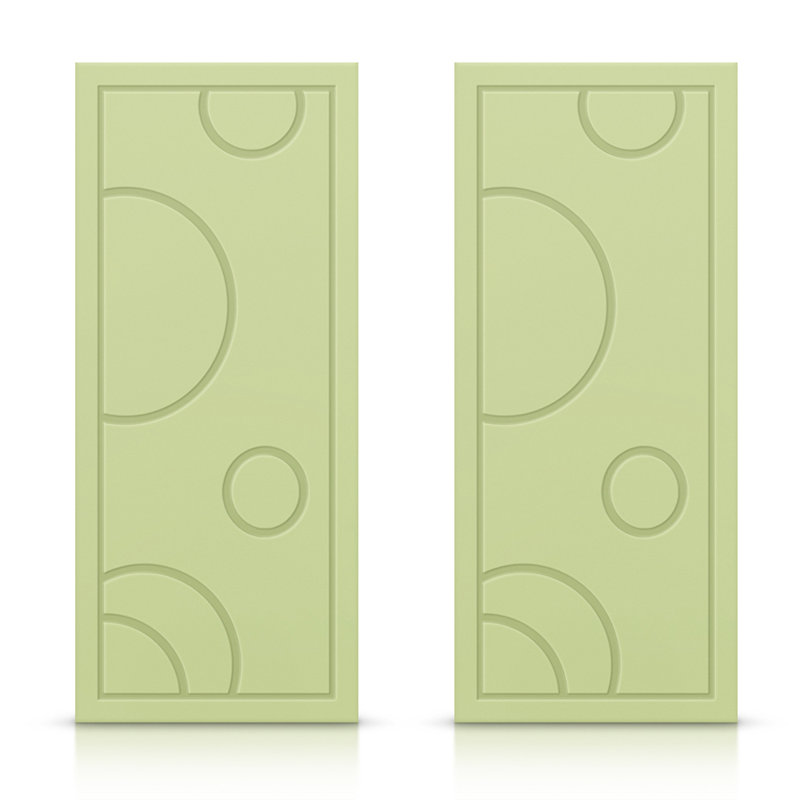 Portes de placard coulissantes à panneaux, Vert sauge, 84 po x 96 po