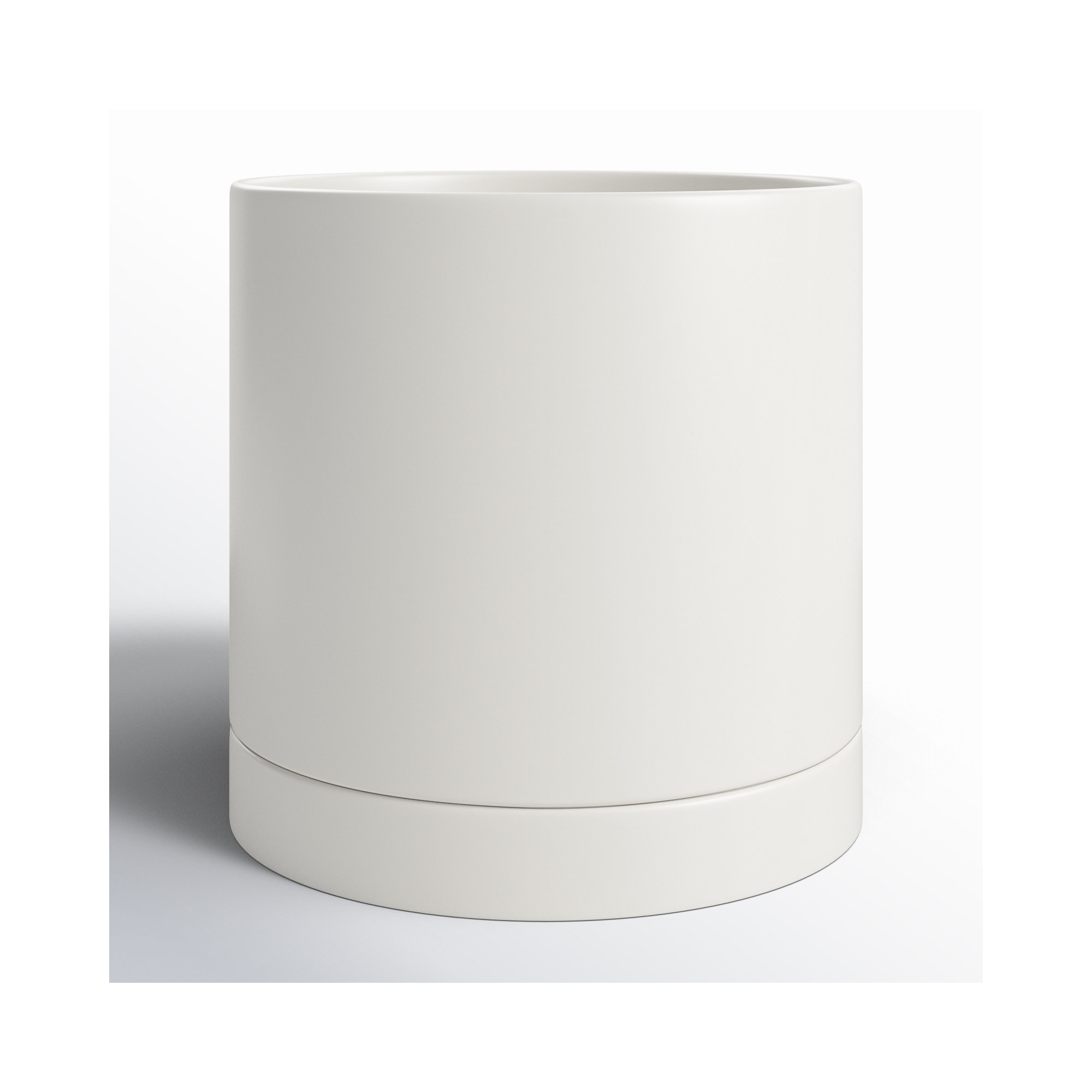 Carlotta Ceramic Pot Planter, White, 10" H x 10" W x 10" D