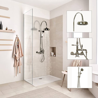 Système de douche thermostatique et douche à main Exposed (P1088) par Strom Living