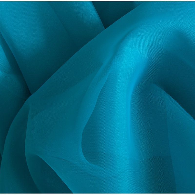 Daxin Sheer Voile Rod Pocket Curtain Panels, 54" W x 95" L, Turquoise Blue