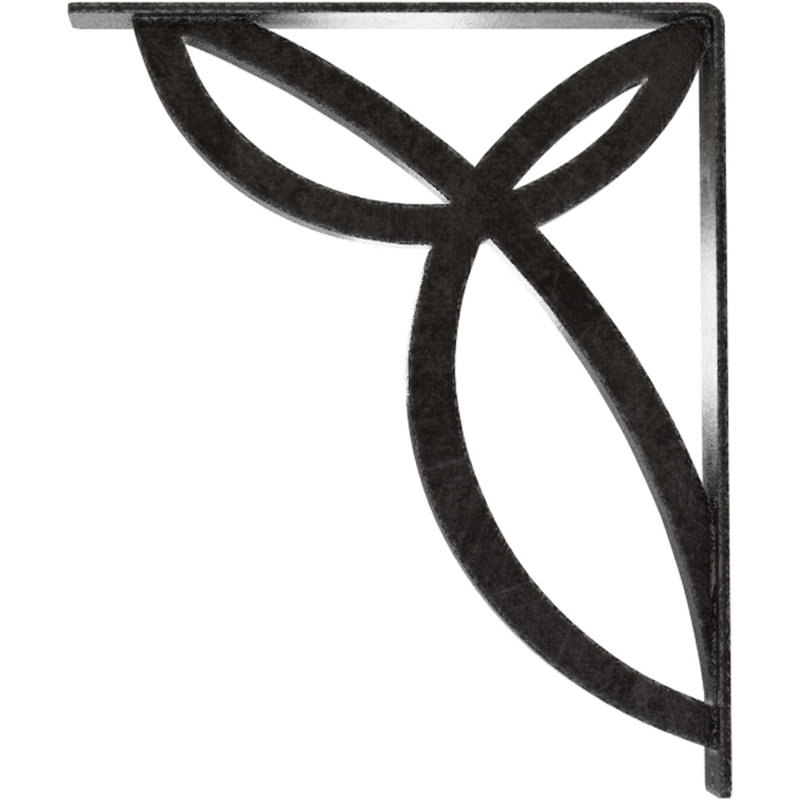 Support en fer forgé Versailles, H 15 po x l 2 po x P 12 po, Étain antique