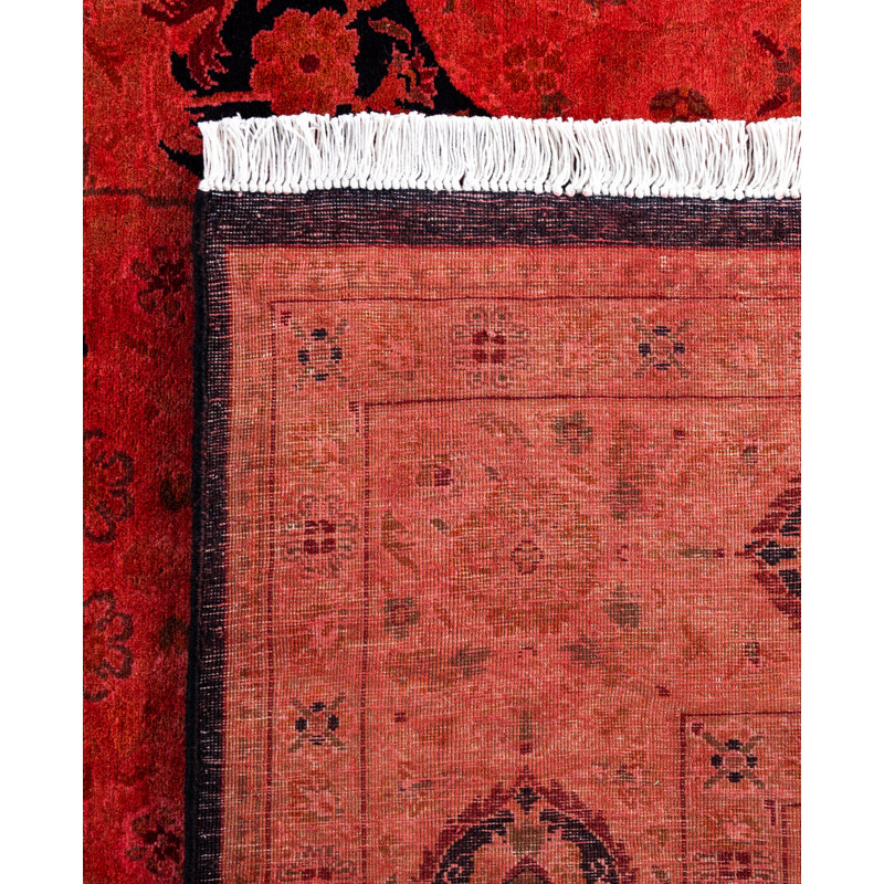 Overdyed Hand-Knotted Wool Modern-Contemporary Pink Area Rug 6' 2" x 9' 3"