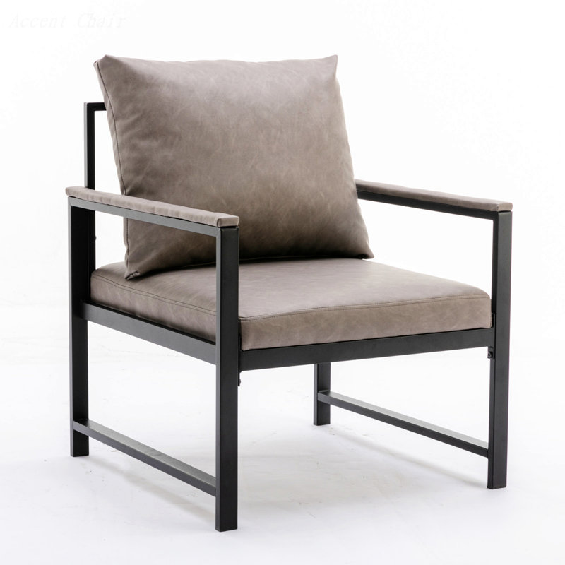 Faux Leather Armchair, Gray PU