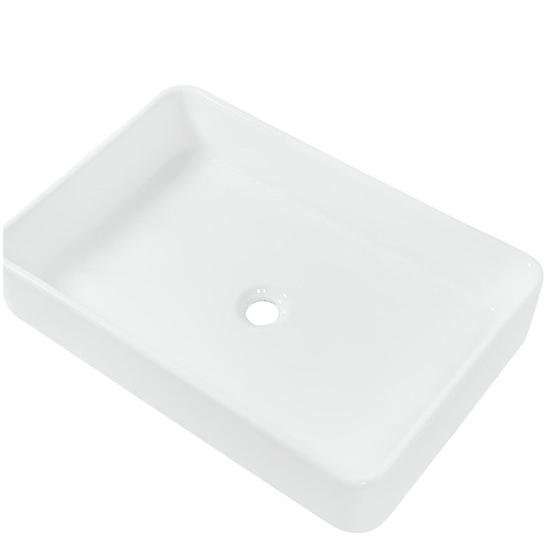 24"x16" White Ceramic Rectangular Vessel Bathroom Sink