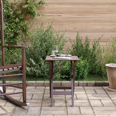 Solid Wood Outdoor Side Table - 35 cm W 35 cm D