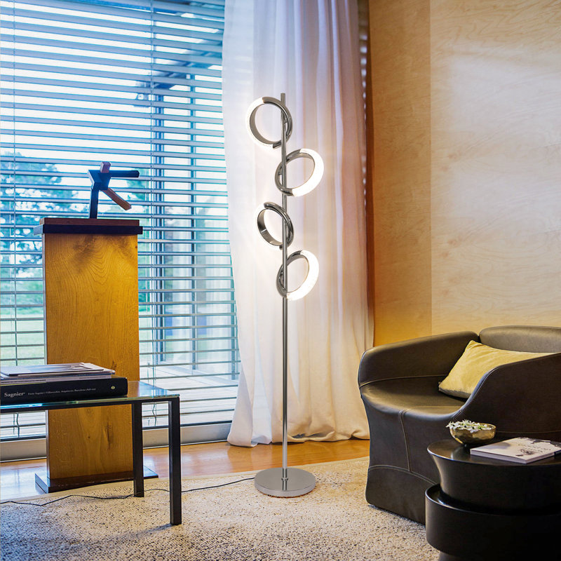 Jaxan 61'' Chrome LED Dimmable Tree Floor Lamp