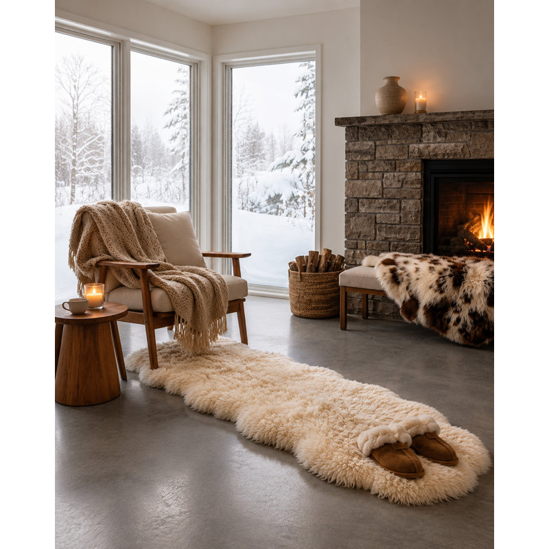Tapis en peau de mouton véritable