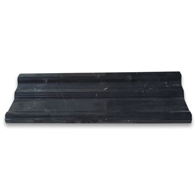 12 in. x 4 in. Grid Polished Marble Tile