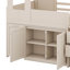 Lit mezzanine simple en bois avec bureau, tiroirs et rangement-123282388