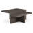 Zeny 2Pc Coffee And Side Table Set, Geometric Cross Base, Dark Brown