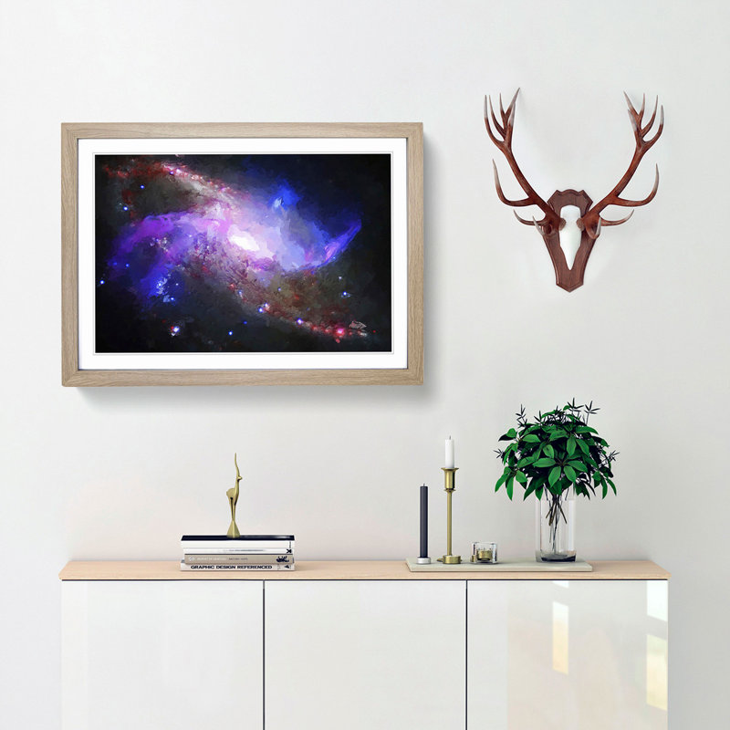 Out of Space Vol.34 in Abstract - Picture Frame Graphic Art Print, 36cm H x 48cm W x 2cm D, Oak Framed