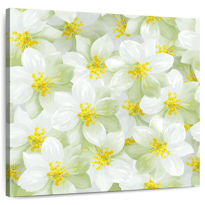Fleurs de jasmin blanches, H 20 po x l 20 po