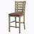 Set of 2 Dining Counter Height Chairs Modern Farmhouse Rustic Look Distressed Design Ladderback Solid Wood