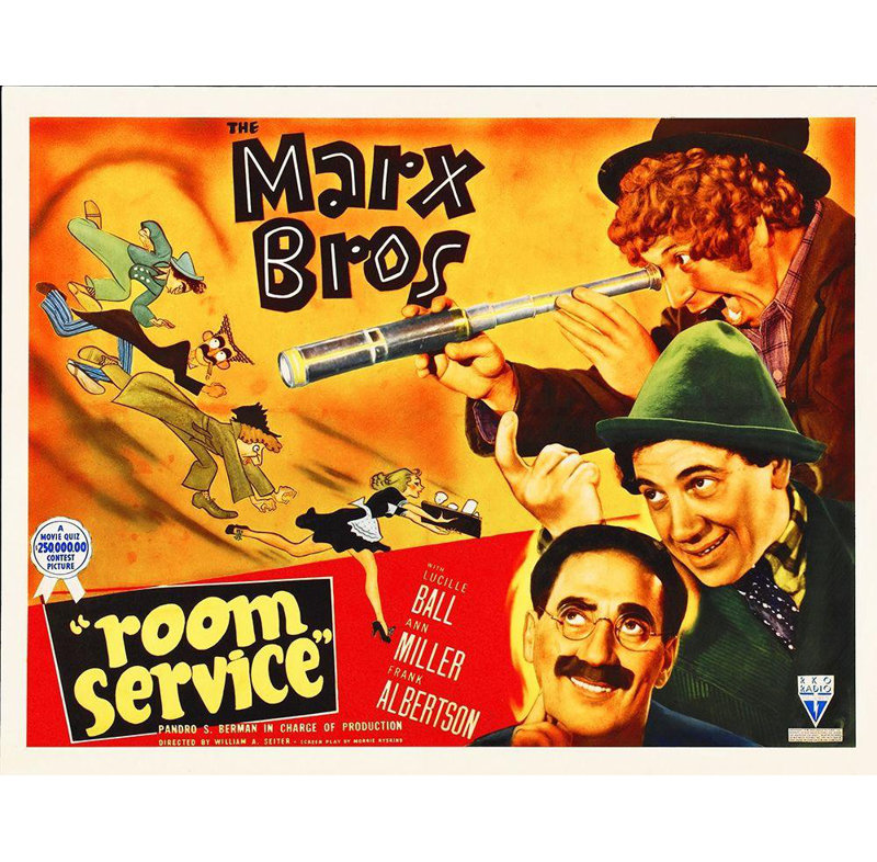 Alcott Hill® Hollywood, galerie de photos d'archives sur toile tendue, Marx Brothers, Room Service 03, H 15 po x l 18 po