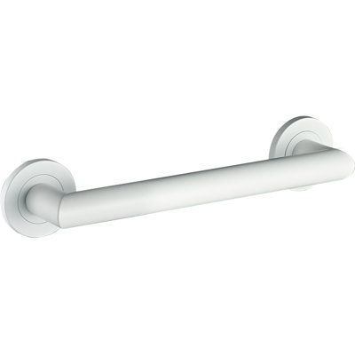 12" Wall-Mounted Summit Grab Bar - Matte White, Premium Brass Construction, Installation Hardware Included