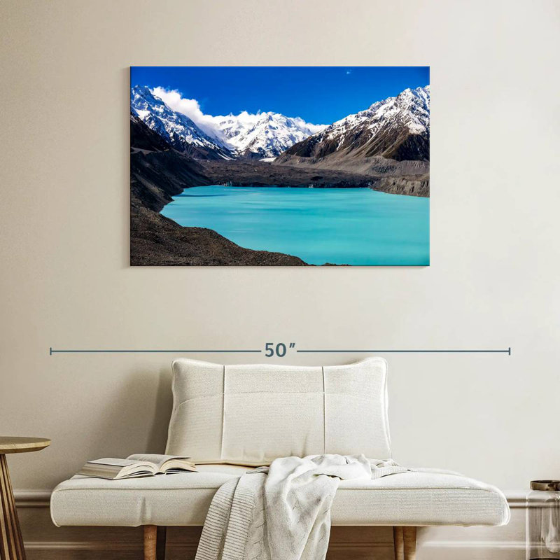 Bleu Nicci, lac Tasman, H 26 po x l 39 po