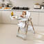 Chaise haute pliable avec une seconde de pliage, sac de rangement, support ergonomique, blanc, pour salon réglable à 5 niveaux, réglage de la hauteur, inclinable, salle à manger