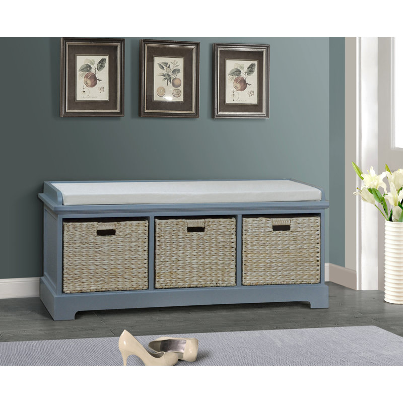 Banc de rangement Brizeth, Gris