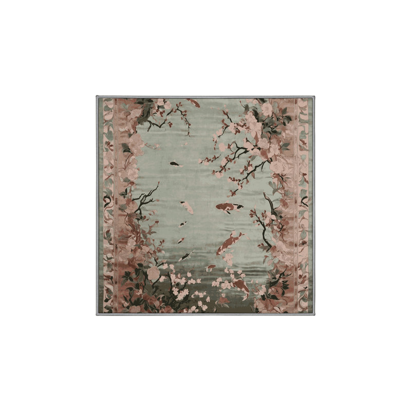 Machine Washable Gray Area Rug, Square 6'