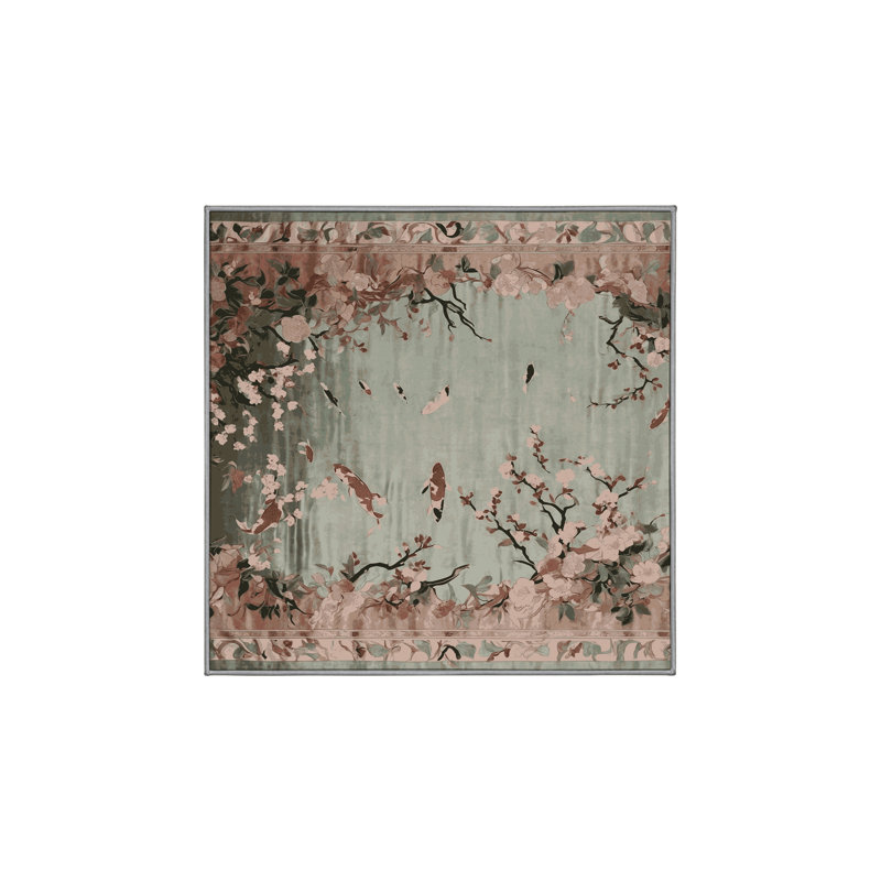 Tapis gris lavable à la machine, Carré 6 pi