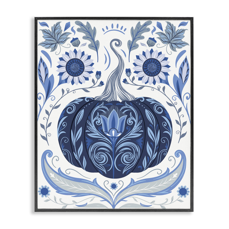  Art symphonique et giclée à la citrouille par Arrolynn Weiderhold, H 14 po x l 11 po, Giclée encadrée noir minuit