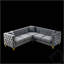 Luxueux canapé d'angle en velours de 209 cm (82,2 pouces) avec 3 coussins, idéal pour les salons et les petits espaces.