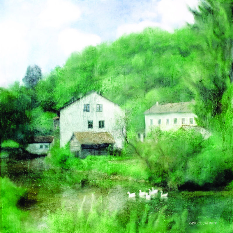 Maison de campagne par Bluebird Barn - impression, H 12 po x l 12 po, Toile tendue