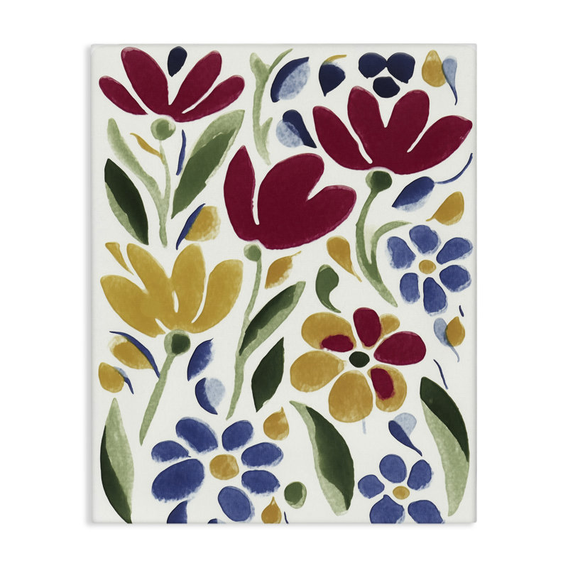 Fleurs primaires, toile par Annabelle Hall, H 20 po x l 16 po