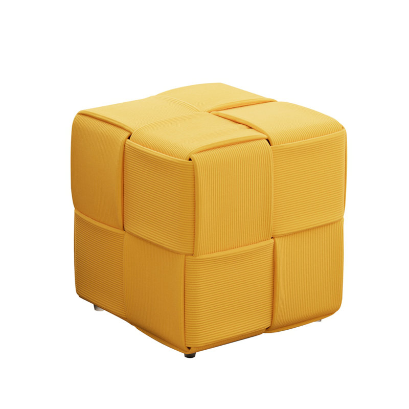 Ottoman Foot Rest Soft and Comfortable Ottoman Square Corduroy Woven Design Sofa Stool yellow, Yellow