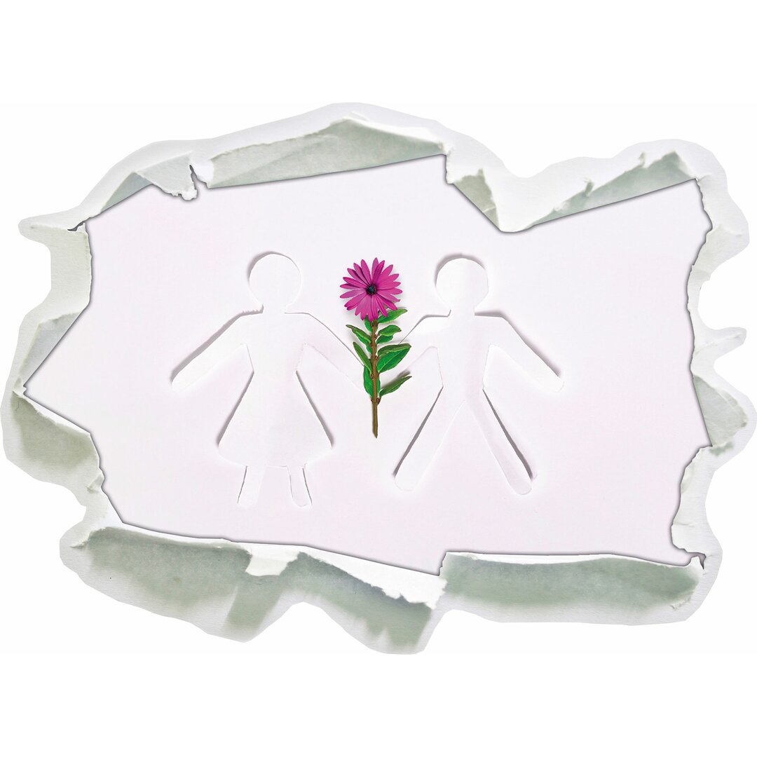 Pärchen mit Blume Wandsticker