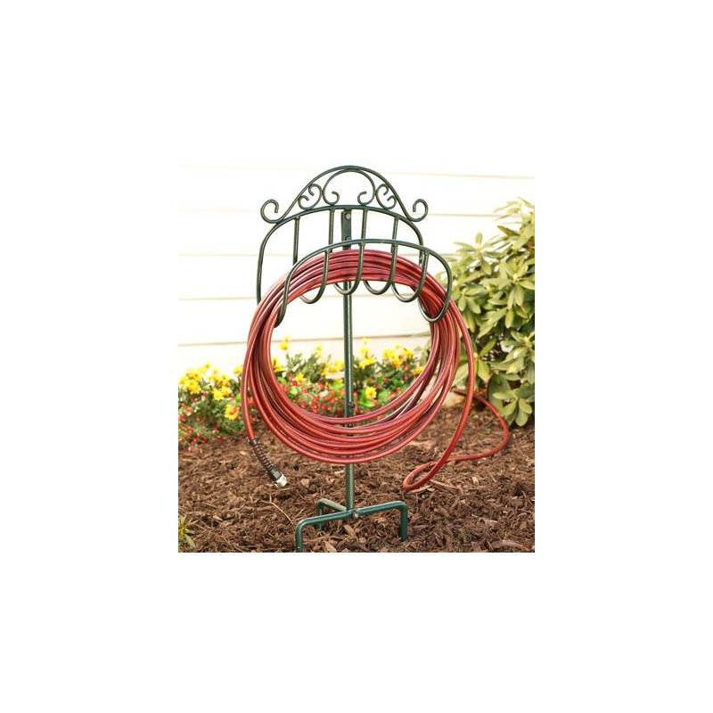 Wrought Iron Hose Holder, Green