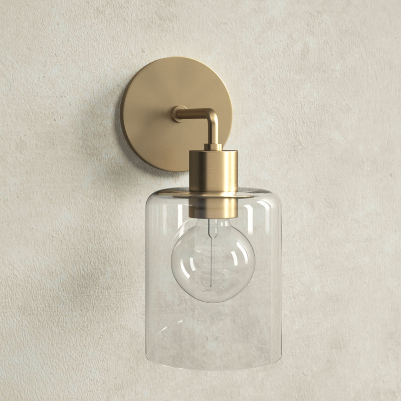 Steel Armed Sconce, Aged Brass
