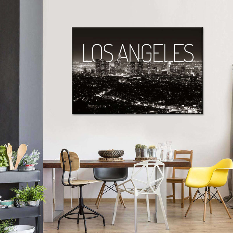 LA Night Mood sur toile, H 8 po x l 12 po x P 1 po, Toile tendue