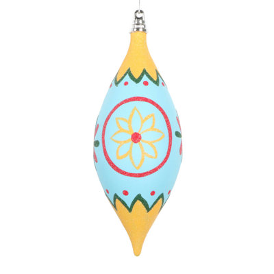 The Holiday Aisle® 7" Light Blue Hand-Painted Shuttle Ornament. Includes 3 pieces per bag.