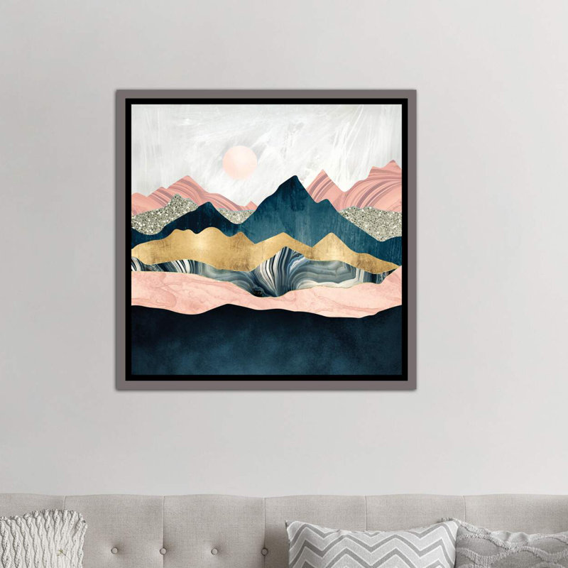 « peluchey peaks » par spacefrog designs-print, H 37 po x l 37 po x P 1,5 po, Toile encadrée de bois rustique foncé