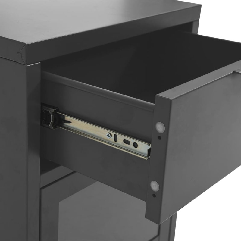 Bruneau 40cm W Bedside Table, Anthracite