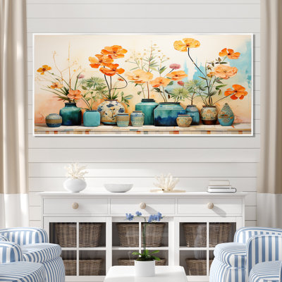 Aquarelle florale bleue II - art mural Boho