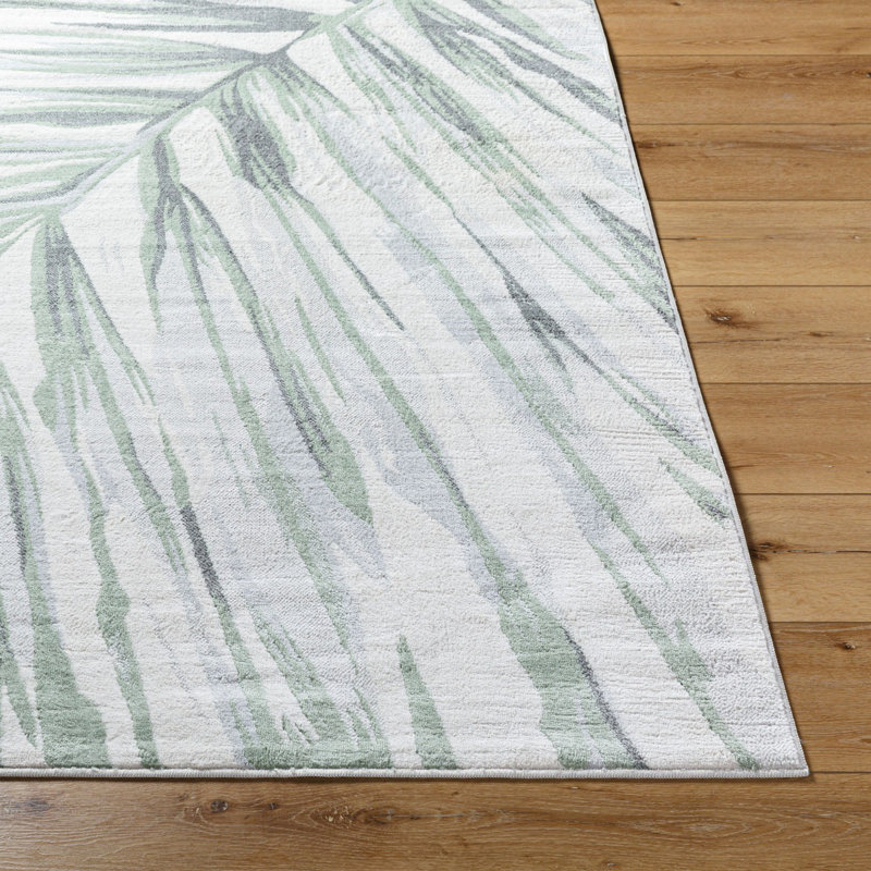 Green Modern Rug, Nature Print Stain-Resistant Easy to Clean Rug For Living, Dining Room, Bedroom, Rectangle 160 x 215 cm