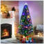 Arbre de Noël artificiel pré-éclairé avec branches réalistes, 24 lumières DEL multicolores, fibre optique et 230 pointes