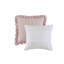 Édredon très grand 8 pièces avec motif rayé rose et blanc réversible, détails des coussins décoratifs et couche supérieure en coton respirant-120670579