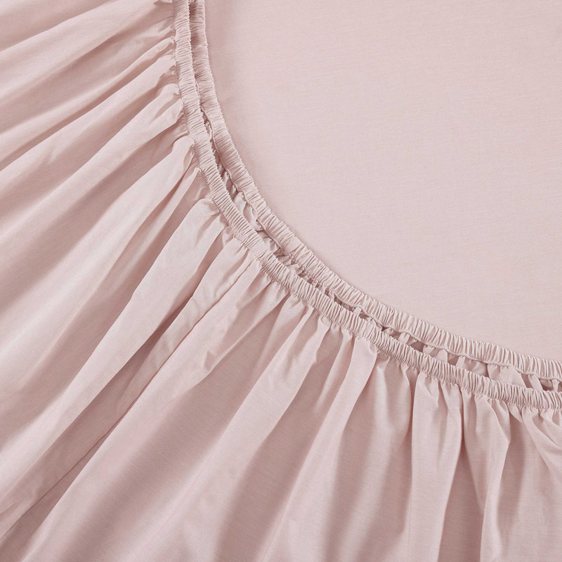 Ensemble de draps en coton Tommy Hilfiger, Rose, Ensemble de draps pour lit simple avec 3 pièces s