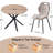 39" Round Dining Table Set For 4, Mid Century Kitchen Table With 4 Velvet/Fabric Upholstered Dining Chairs For Apartment Living Room Space Saving-1989192032