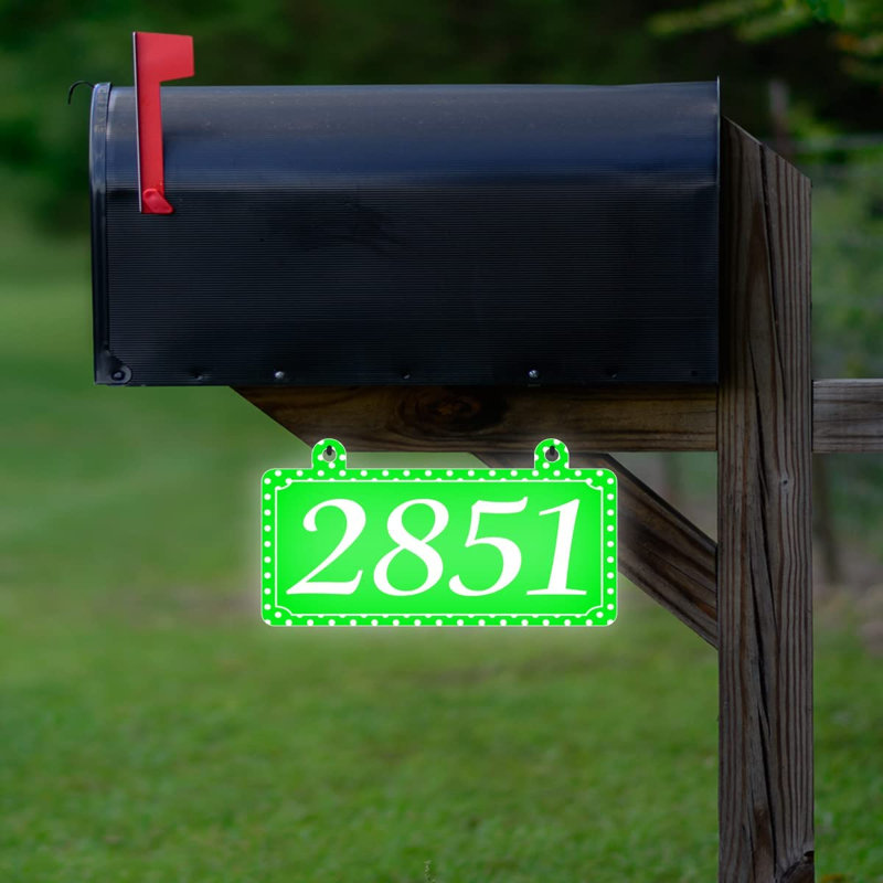 Plaque d'adresse sur 1 ligne, Vert citron, Oui
