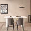 Ensemble de table de salle à manger en MDF beige chaud pour 4 personnes avec chaises en polyuréthane, style industriel moderne pour la cuisine
